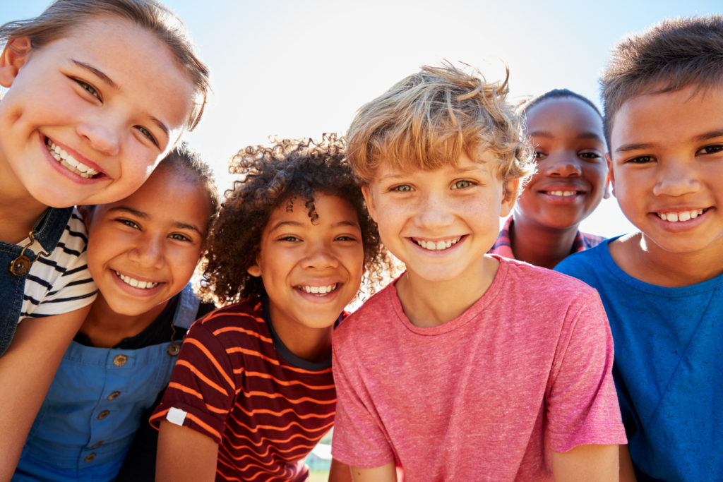 Group of children smiling